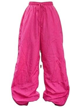 90's Shapewear Windbreaker Pants Bubblegum Pink Nylon Vintage +Size Swishy Pants